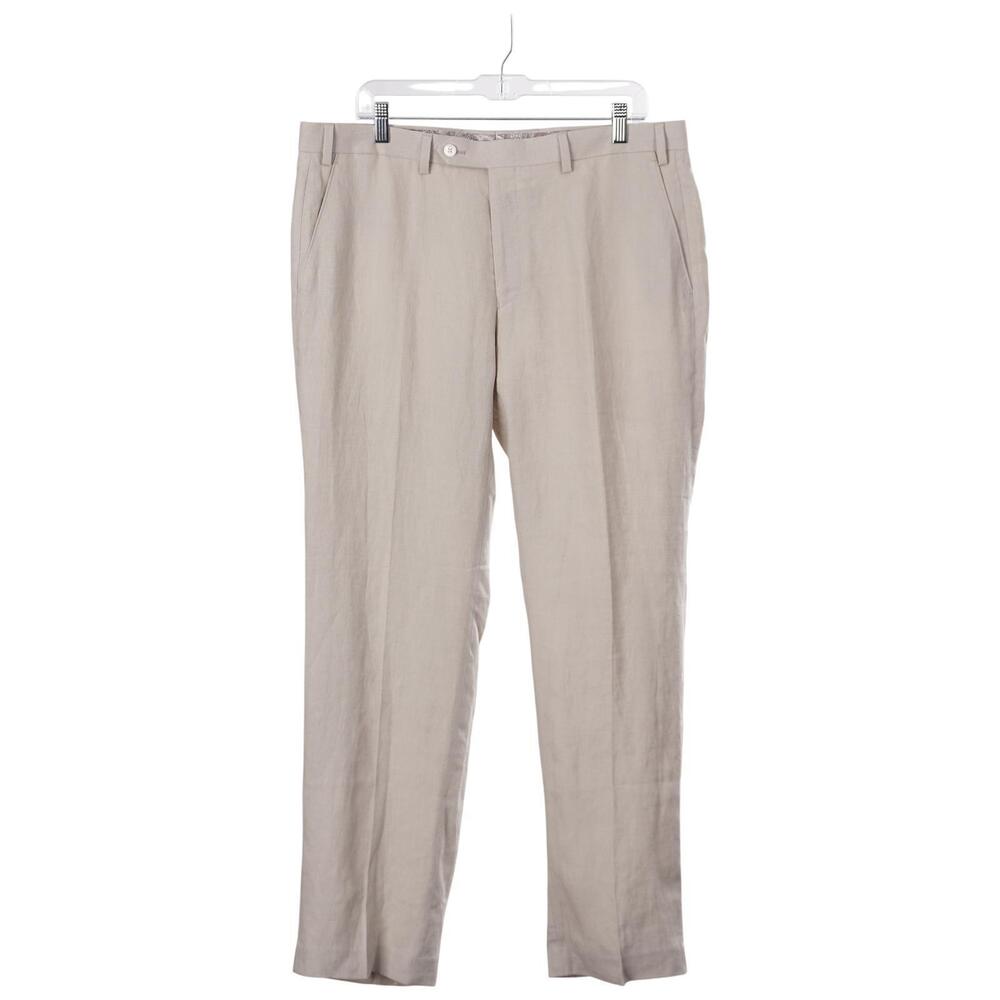 NWOT LAUREN RALPH LAUREN Pants Men 36x30 Beige Linen Pockets Dress Casual